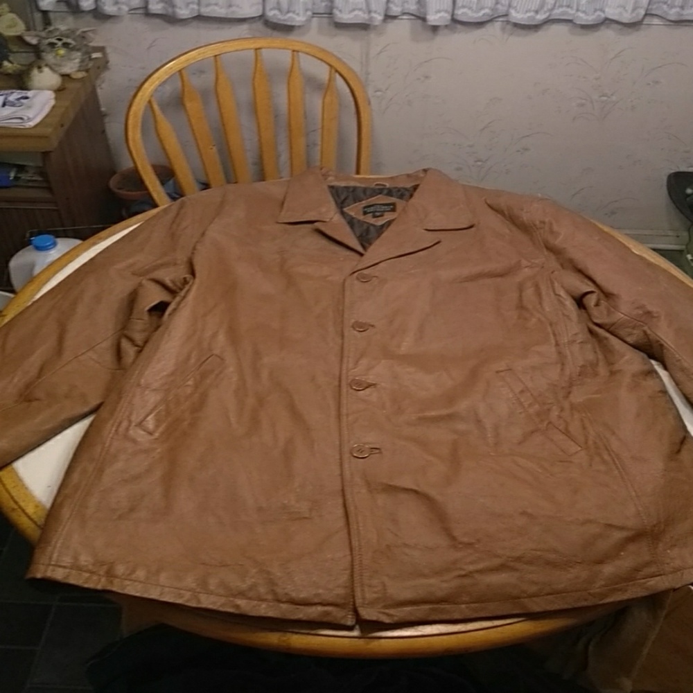 4X leather coat quilted insulated lining   L7
